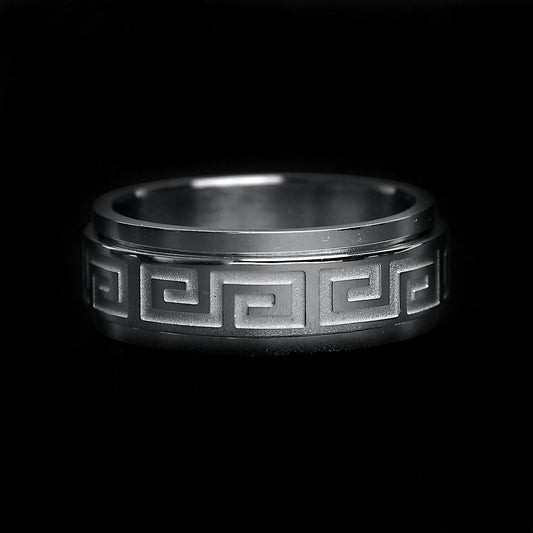 Inox Steel Greek Ring